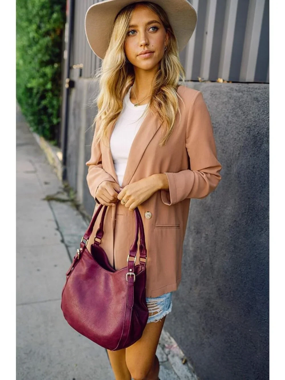 Stylish Lightweight Faux Leather Medium Hobo Bag with 3 Compartments - Perfect